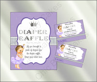 Lavender & Silver Princess Diaper Raffle Set, Blonde
