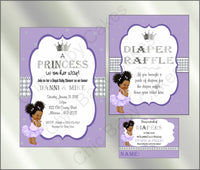 Lavender and Silver Little Princess Baby Shower Invite
