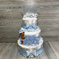 Light Blue & Silver Little Prince Diaper Cake
