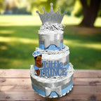 Light Blue & Silver Prince Diaper Cake