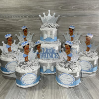 Light Blue & Silver Little Prince Diaper Cake Set
