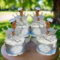 Light Blue & Silver Little Prince Mini Diaper Cake Set