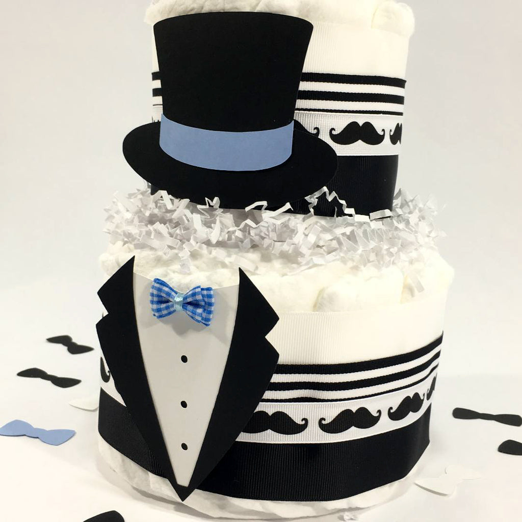 Little Gentleman 2 Tier Diaper Cake Centerpiece