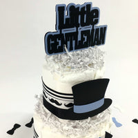 Little Gentleman 2-Tier Diaper Cake Centerpiece
