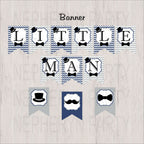 Navy & Gray Little Man Banner