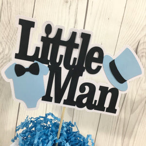 Blue and Black Little Man Cake Topper