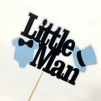Little Man Cake Topper - Blue, Black
