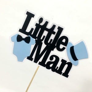 Little Man Cake Topper - Blue, Black