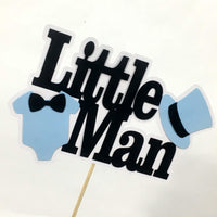 Little Man Cake Topper - Blue, Black
