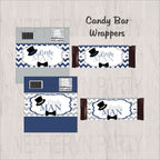 Navy & Gray Little Man Candy Bar Wrappers