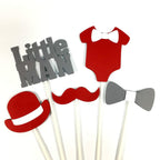 Little Man Centerpiece Sticks - Red, Gray