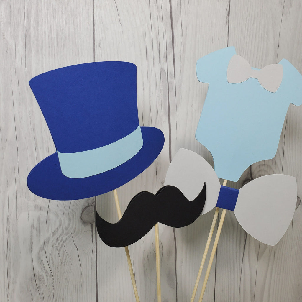 Little Man Party Sticks - Light Blue, Navy, Gray, Black