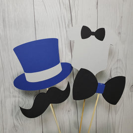 Navy, Gray, & Black Little Man Party Sticks