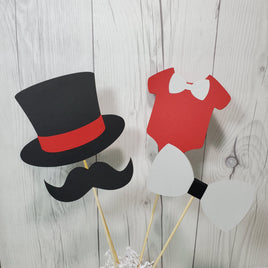 Red, Black, & Gray Little Man Party Sticks
