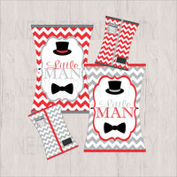 Red, Gray & Black Little Man Chip Snack Bags