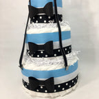 Little Man Diaper Cake Centerpieces, Blue, Black, White