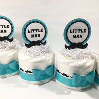 Little Man Mini Diaper Cakes - Teal, Black
