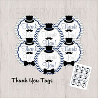 Navy & Gray Little Man Thank You Tags

