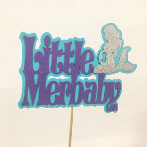 Little Merbaby Cake Topper - Lavender, Blue