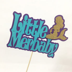 Little Merbaby Cake Topper - Purple, Teal