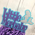Lavender, Blue, & Silver Little Merbaby Cake Topper