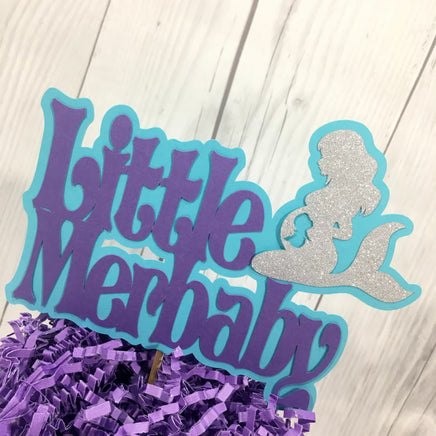 Lavender, Blue, & Silver Little Merbaby Cake Topper