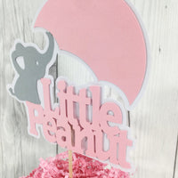Little Peanut Cake Topper - Pink, Gray
