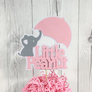 Little Peanut Cake Topper - Pink, Gray