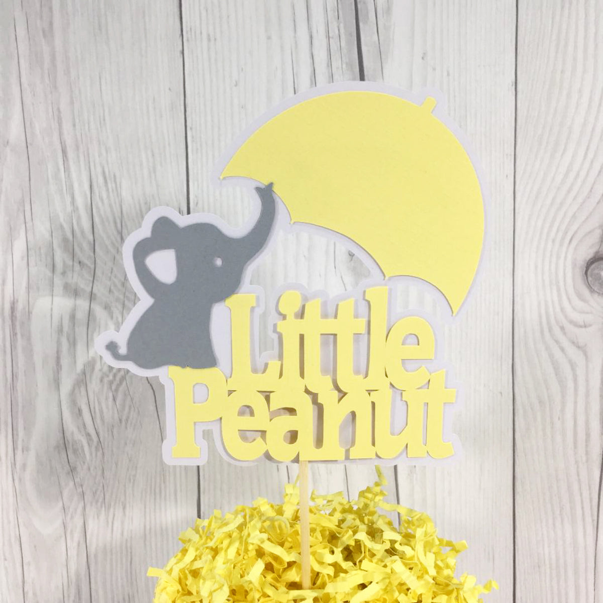 Little Peanut Cake Topper - Yellow, Gray