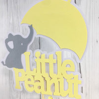Little Peanut Cake Topper - Yellow, Gray
