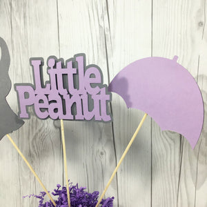 Little Peanut Centerpiece Sticks - Purple, Gray