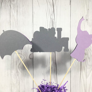 Little Peanut Centerpiece Sticks - Purple, Gray