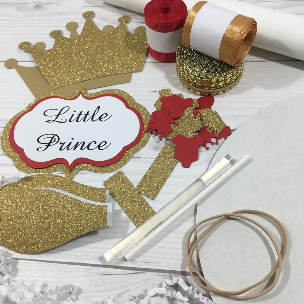 Little Prince Diaper Cake Kit - Red & Gold