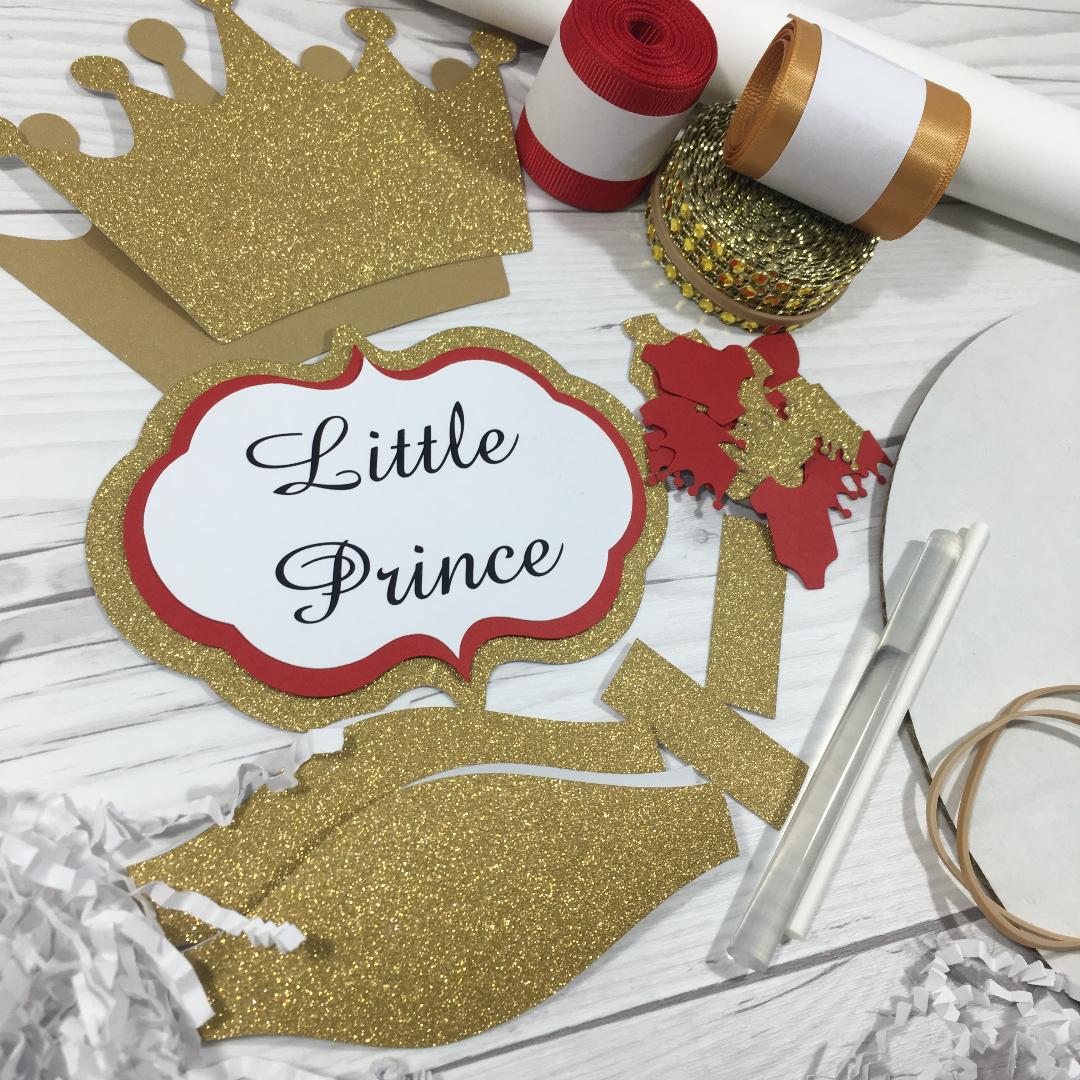 Little Prince Diaper Cake Kit - Red & Gold