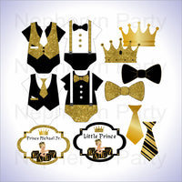 Black & Gold Little Prince Clipart Decorations, Blonde
