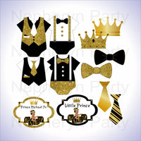 Black & Gold Little Prince Clipart Decorations, Brown