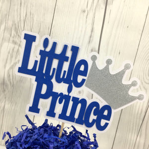 Royal Blue and Silver Little Prince Cake Topper