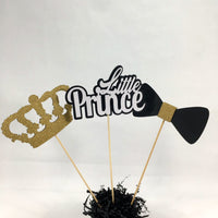 Black & Gold Little Prince Centerpiece Sticks
