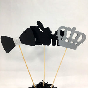 Little Prince Centerpiece Sticks - Black