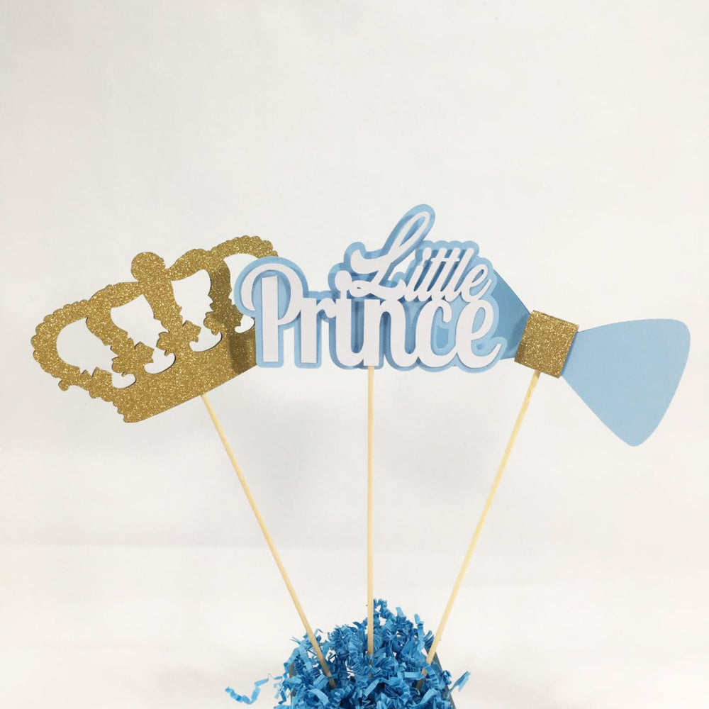 Light Blue & Gold Little Prince Centerpiece Sticks