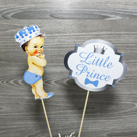 Light Blue & Silver Little Prince Centerpiece Sticks
