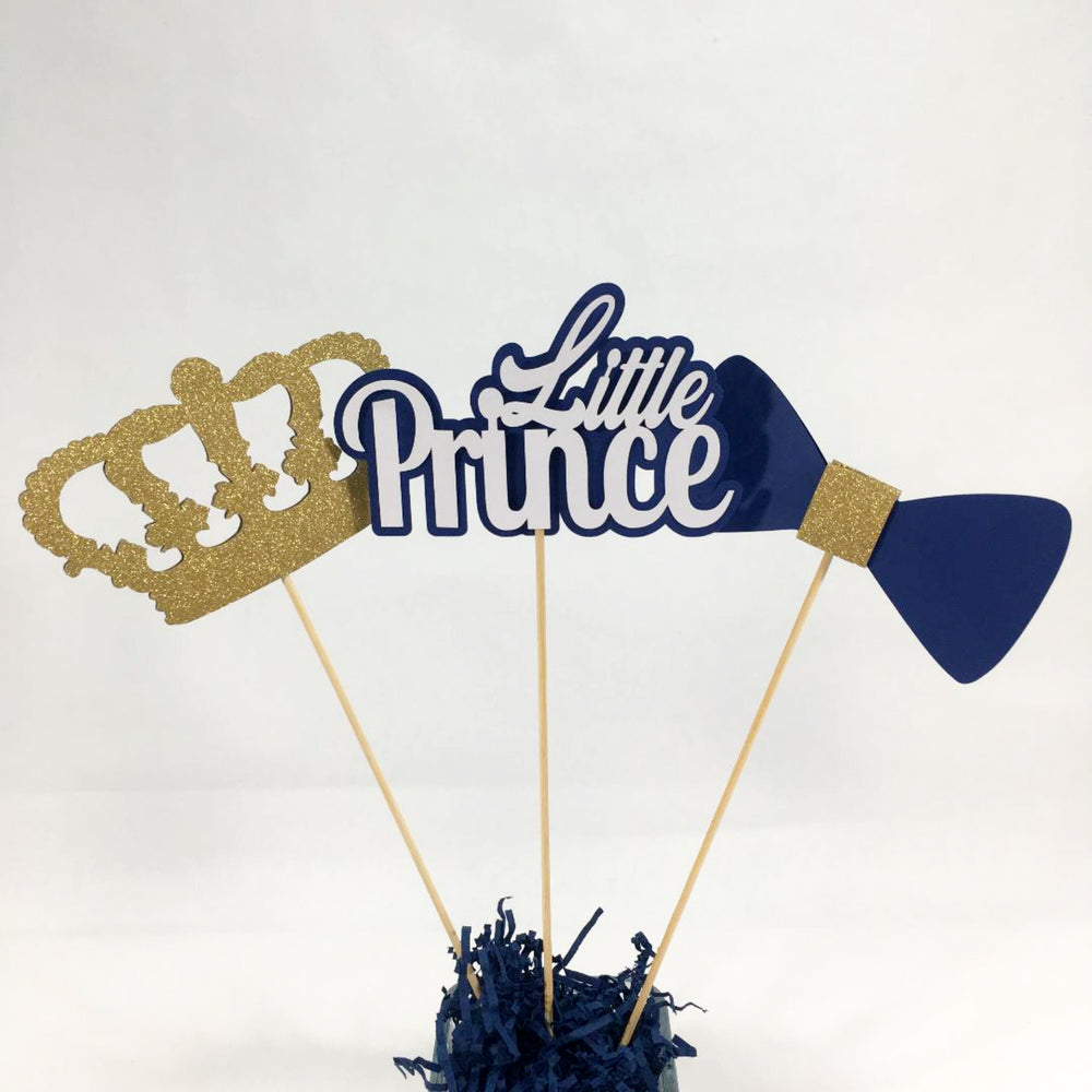Navy & Gold Little Prince Centerpiece Sticks