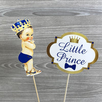Little Prince Centerpiece Toppers - Blue, Gold
