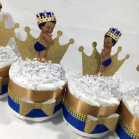 Little Prince Diaper Cake Set - Blue, Gold
