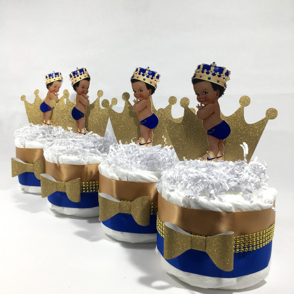 Little Prince Diaper Cake Set, Blue, Gold