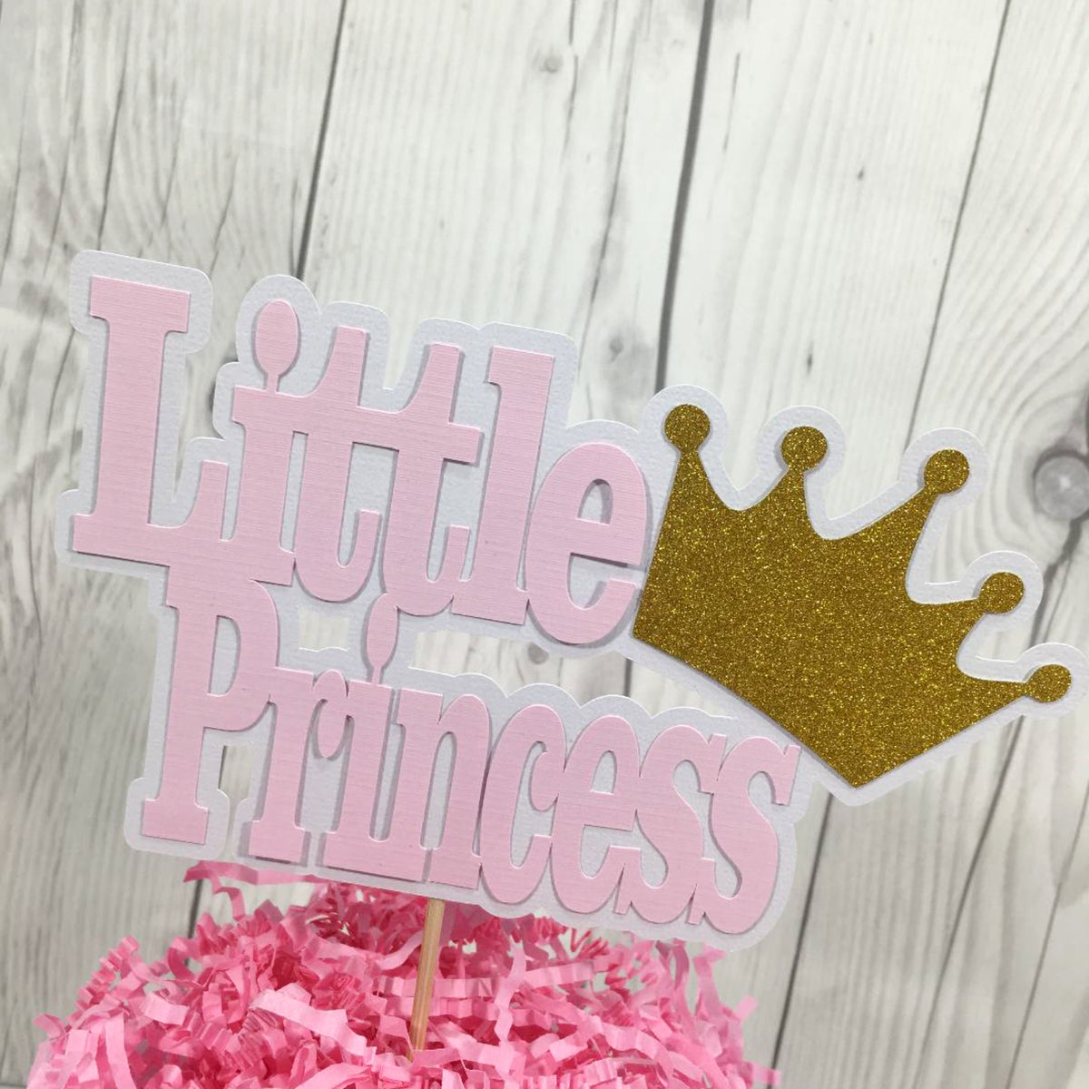 Pink and Gold Little Princess Cake Topper