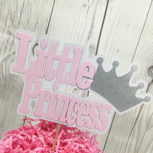 Pink and Silver Little Princess Cake Topper