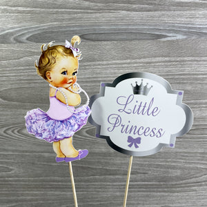 Lavender and Silver Little Princess Centerpiece Sticks