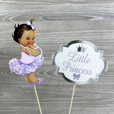 Lavender and Silver Little Princess Centerpiece Sticks