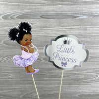 Lavender and Silver Little Princess Cake Toppers